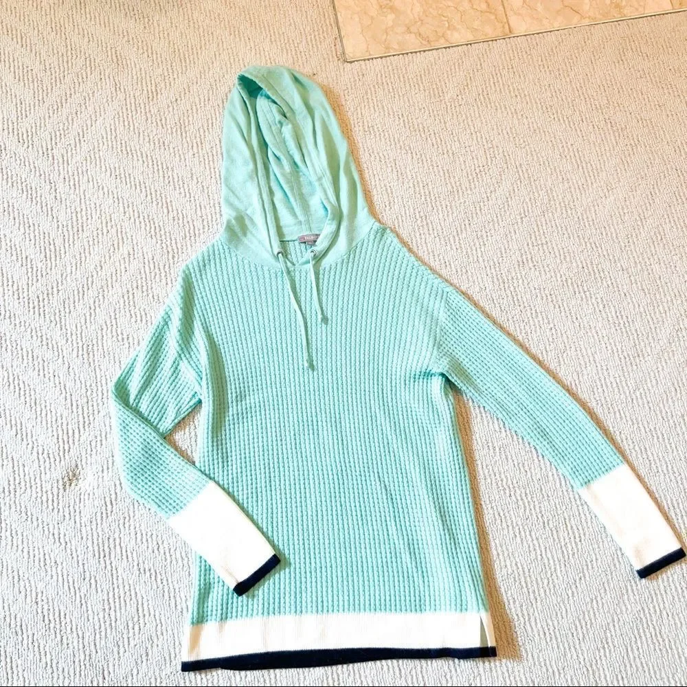 TALBOTS Tunic Cable Knit Sweater in Turquoise Size Petite Small - Picture 1 of 3